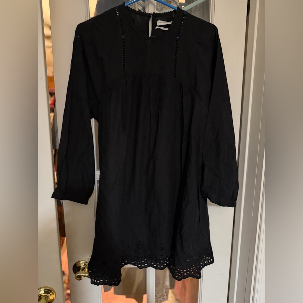 Urban Outfitters Black Eyelet Hem Skort Dress